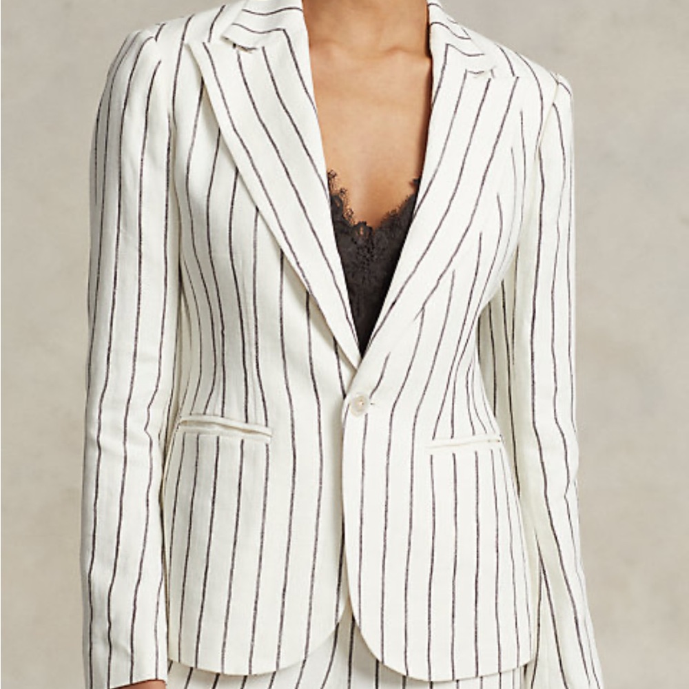 LAUREN by Ralph Lauren Linen Striped Blaze NWT⭐️
